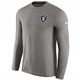 Men's Oakland Raiders Nike Charcoal Coaches Long Sleeve Performance T-Shirt,baseball caps,new era cap wholesale,wholesale hats